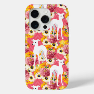 Coque Case-Mate iPhone Greyhounds ou Whippets italiens avec Fleurs Coque-