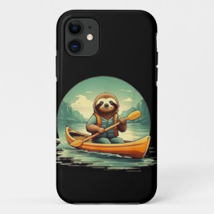 Case-Mate iPhone Case Kayaking Sloth Canoe Lover Animaux amusants Vintag