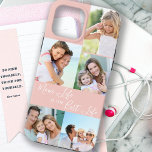 Case-Mate iPhone Case Maman Life is the Best Life 5 Photo Peach Pink<br><div class="desc">Custom 5 photo iphone case lettered with Maman Life is the Best Life (editable for Mum, Mama, Momma, Maman, etc.). Objets de design a personalized, wrap around, photo collage with 5 of your favorite pictures, which are displayed as 1 vertical portrait and 4 square instagram. The design has a peach...</div>
