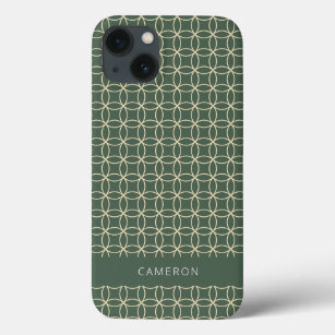 Case-Mate iPhone Case Mid Mod Line Art Motif Forest Green Personnalisé