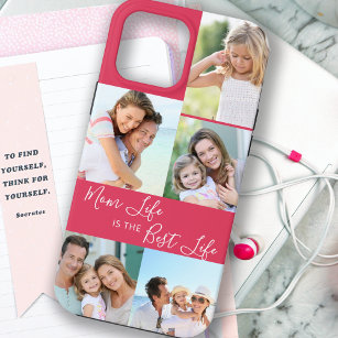 Case-Mate iPhone Case Mom Life is Best Life 5 Photo Bright Pink