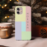 Case-Mate iPhone Case Monogramme géométrique Pastel moderne<br><div class="desc">Notre collection moderne de pastel présente une belle palette de couleurs pastel avec un agencement et un design modernes de manière géométrique. Cette collection transfère des fournitures de bureau, de la papeterie au mariage. Consultez notre magasin pour obtenir une collection complète et si vous souhaitez qu'elle soit personnalisée avec des...</div>