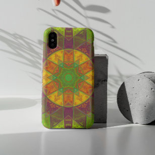Case-Mate iPhone Case Mosaic Kaleidoscope Fleur vert pourpre et orange