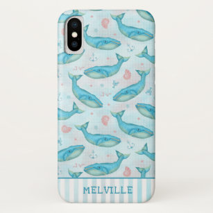 Case-Mate iPhone Case Motif nautique de mer de plage de baleine bleue
