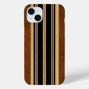 Coque Case-Mate iPhone Noir en bois de planche de surf de Koa de Faux de