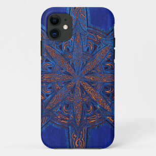 Case-Mate iPhone Case Or tribal détaillé de symbole de chaos sur le bleu