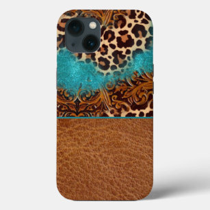 Case-Mate iPhone Case Parties scintillant Turquoise Occidentale Léopard 