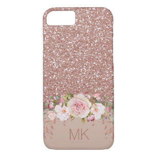 Case-Mate iPhone Case Parties scintillantes roses d'or florales avec le