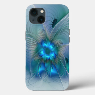 Case-Mate iPhone Case Position, Abstrait bleu turquoise fractal