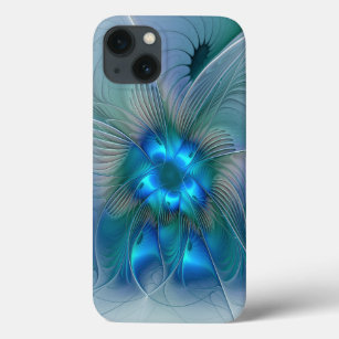Case-Mate iPhone Case Position, Abstrait bleu turquoise fractal