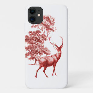Case-Mate iPhone Case Red Deer en forêt sur blanc