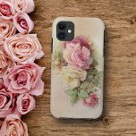 Case-Mate iPhone Case Rose vintage Roses de style peint à la main<br><div class="desc">De beaux roses vintages fleurissent sur un arrière - plan doux et neutre.</div>