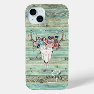 Coque Case-Mate iPhone Russe Ouest Turquoise Bois Cerf Monogramme