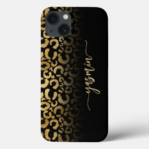 Case-Mate iPhone Case Signature personnalisée Black Gold Leopard Spots