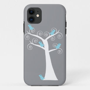 Case-Mate iPhone Cinq oiseaux bleus dans un Coque d'arbre