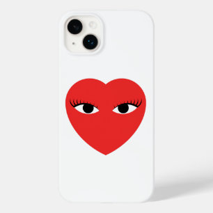 Case-Mate iPhone Coeur rouge mignon avec les yeux sur le coque ipho