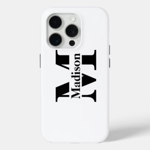 Case-Mate iPhone Coque de monogramme noir minimal moderne