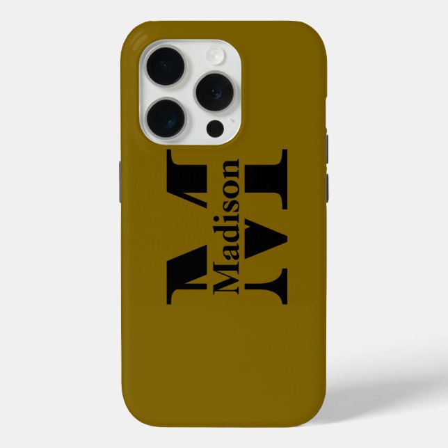 Case-Mate iPhone Coque de monogramme noir minimal moderne (Verso)