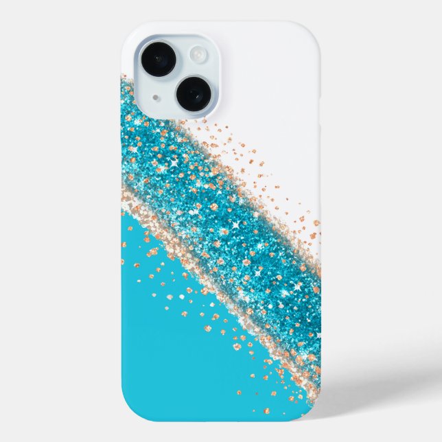 Case-Mate iPhone Coque de téléphone à paillettes de bleu turquoise  (Verso)