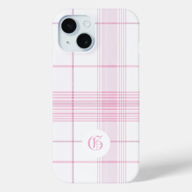 Case-Mate iPhone Coque de téléphone personnalisable à carreaux rose (Verso)