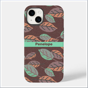 Case-Mate iPhone Coque Feuille moderne Mint Green Orange et violet-
