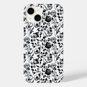 Case-Mate iPhone Coque floral noir et blanc tiré à la main
