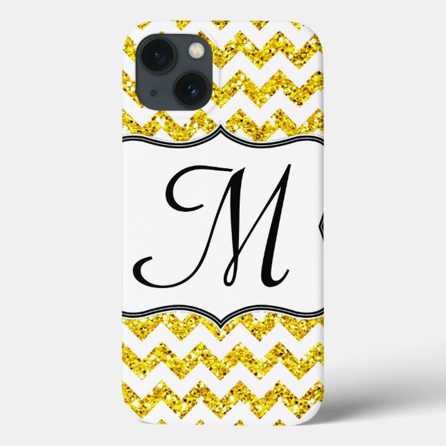 Case-Mate iPhone Coque ipad de Monogramme de fille Chevron jaune mo (Verso)