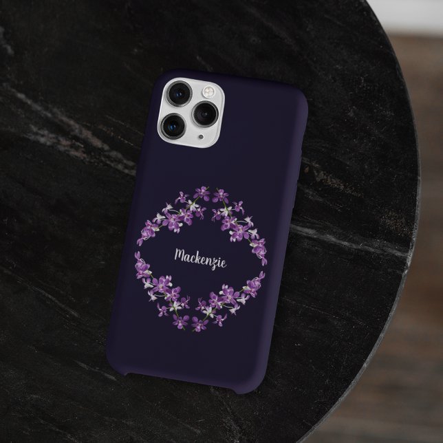 Case-Mate iPhone Coque Motif Personnalisé Purple Dendrobium Orchidé (Créateur téléchargé)