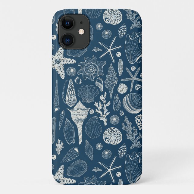 Case-Mate iPhone Coques de mer sur bleu foncé (Dos)