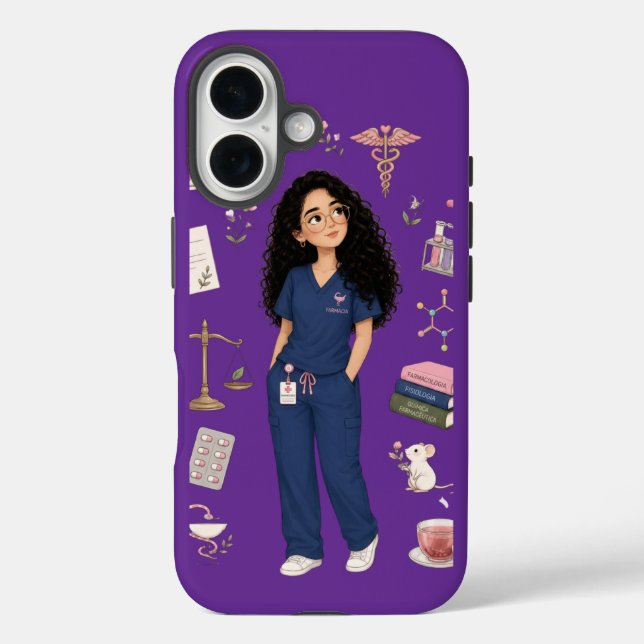 Case-Mate iPhone Coques de téléphone violettes pour pharmacien 3D m (Verso)