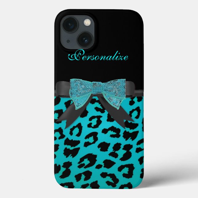 Case-Mate iPhone Coques ipad motif Monogram, Turquoise Cheetah (Verso)