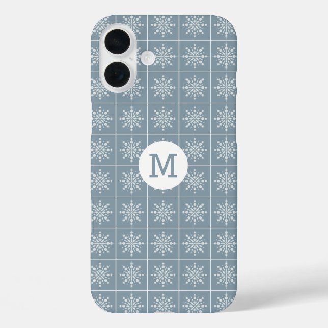 Case-Mate iPhone Coques monogrammes personnalisés de Motif Snowflak (Verso)
