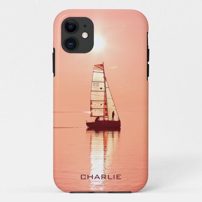 Case-Mate iPhone Coques monogrammes personnalisés de Sailing Away (Dos)