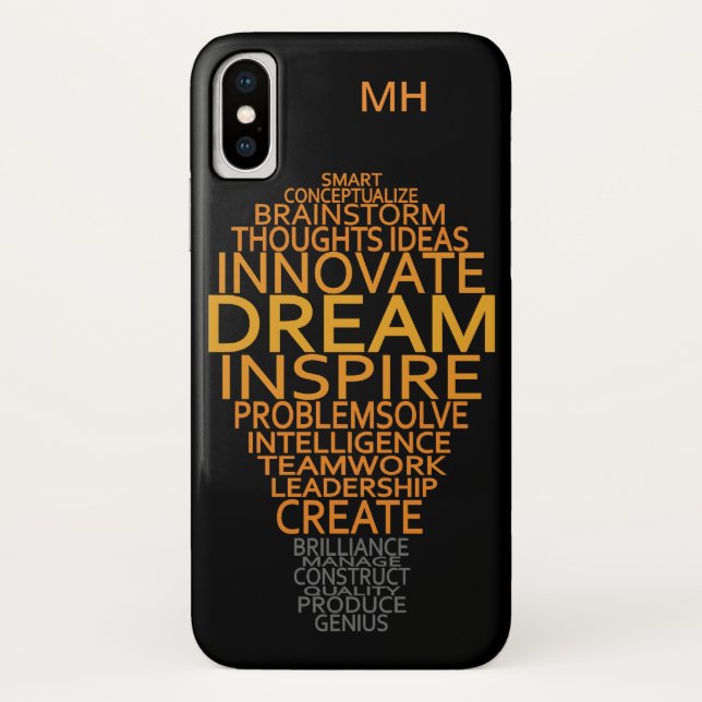 Case-Mate iPhone Coques monogrammes personnalisés pour ampoule légè (Dos)