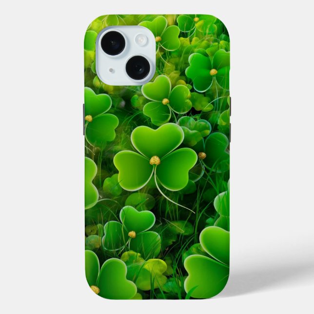 Case-Mate iPhone Coques Shamrocks Emerald Green (Verso)