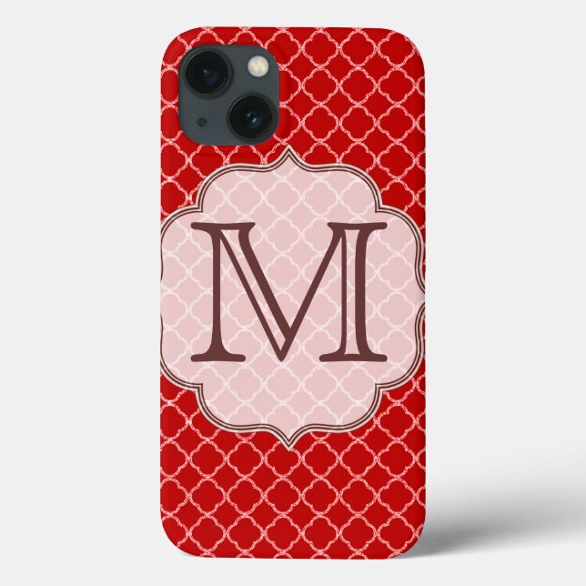 Case-Mate iPhone Crimson Red Quarterfoil Latti Monogramme Coque ipa (Verso)