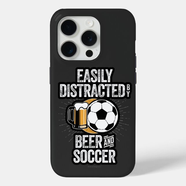 Case-Mate iPhone Facilement distrait par Bière et Coque de soccer-M (Verso)