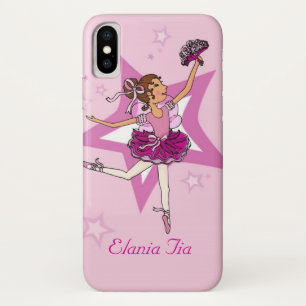 Case-Mate iPhone Filles ballerine rose cheveux foncé nom coque