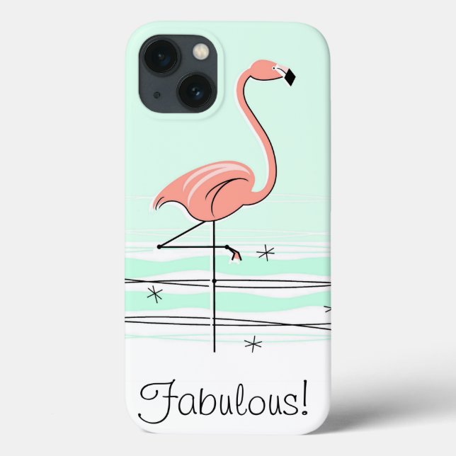 Case-Mate iPhone Flamant rose Aqua 'Fabulous ! ' iPad Mini coque (Verso)