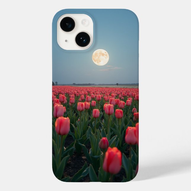 Case-Mate iPhone Fleur champ avec la lune coque levant (Verso)
