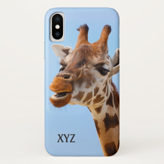 Case-Mate iPhone Giraffe Portrait personnalisé monogramme coques (Dos)