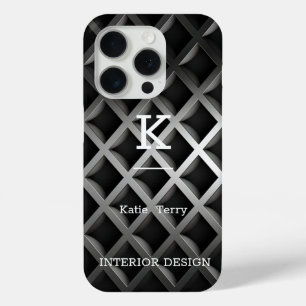 Case-Mate iPhone Monogramme moderne minimaliste noir et blanc Coque