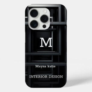 Case-Mate iPhone Monogramme moderne minimaliste noir et blanc Coque