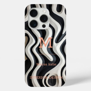 Case-Mate iPhone Monogramme moderne minimaliste noir et blanc Coque