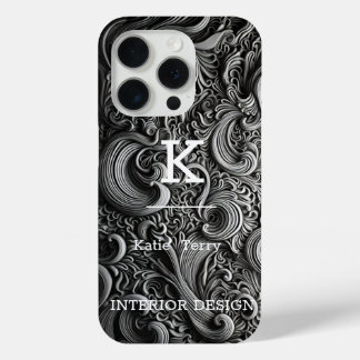 Case-Mate iPhone Monogramme moderne minimaliste noir et blanc Coque