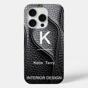 Case-Mate iPhone Monogramme moderne minimaliste noir et blanc Coque