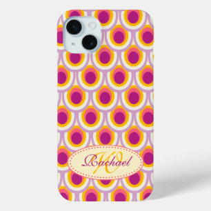 Case-Mate iPhone Motif Peacock nom rose jaune coque