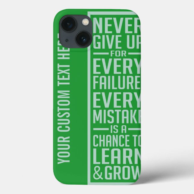 Case-Mate iPhone N'abandonnez jamais les coques de motivation (Verso)