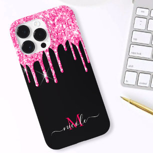 Case-Mate iPhone Parties scintillant rose chaud Monogramme + coque 