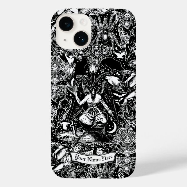 Case-Mate iPhone Personnalisé Goth Baphomet Satanic gothique Coque (Verso)